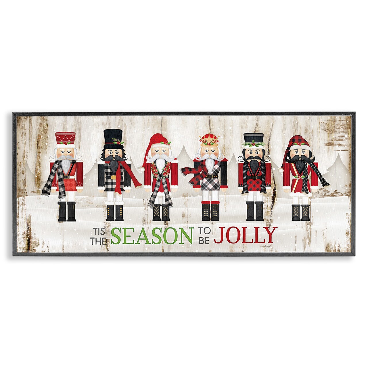 Stupell Industries Festive Phrase Winter Nutcrackers Framed Giclee Art